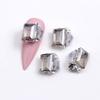 Pedrería para Uñas con Diamantes Grandes Brillantes, Pedrería Transparente Tipo Hielo con Parte Posterior Puntiaguda, Pedrería Apilada, Cubos de Azúcar Cristalino con Forma de Flor Rosa y Huevos de Paloma
