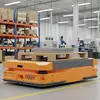 Veículo de Transporte AGV Inteligente de Serviço Pesado, Veículo Elétrico de Plataforma Sem Trilhos, Veículo Elétrico de Plataforma Industrial com Levantamento