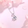 Collar de plata de ley S925 flor de ciruelo colgante individual al por mayor Viento japonés y coreano para mujer Flor pequeño colgante fresco