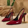 Primavera 2025 Nuevo Estilo Sencillos y de Moda Boca Baja Punta Fina Tacón de Aguja Zapatos Casuales para Mujer Sandalias de Tacón Alto
