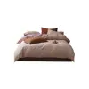 Nuevo juego de cuatro piezas de algodón cepillado engrosado para otoño e invierno, juego de tres piezas cálido de algodón puro bicolor de color liso para ropa de cama de dormitorio de estudiante