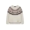 Jaqueta Suéter Estilo Preguiçoso de Luxo Fair Isle para Homens, Novo Suéter de Tricô Vermelho para Outono e Inverno