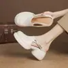 Sandalias de Mujer con Suela Gruesa y Punta Abierta de Piel Suave, Tacón Grueso y Hebilla Metálica, Nuevas 2026 Verano Zapatillas de Hada de Tacón Alto
