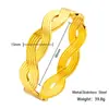 Pulsera Abierta de Acero Inoxidable Joyería Transfronteriza para Mujer de Gama Alta Plana Chapada en Oro Real Trenzada Pulsera de Acero de Titanio para Mujer