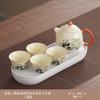 Juego de té portátil de Kung Fu con diseño de panda para viajes al aire libre, para acampar, con logotipo pequeño, bolsa de almacenamiento, taza de té de cerámica antiescaldaduras, personalizable
