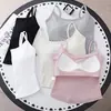 Camisola Casual de Moda para Mujer con Cuello en U de Algodón, Cómoda y Transpirable con Copas Fijas, Color Sólido, Hermoso Diseño de Espalda Camiseta sin Mangas