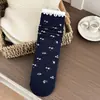 Calcetines de encaje de lunares grises de moda para mujer, otoño e invierno, con accesorios de lazo, calcetines elegantes hasta la pantorrilla