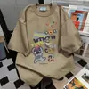 Design Criativo Mundo Nebuloso Estilo Harajuku Gatinho Quebra-Cabeça Grafite Verão Novo Camiseta de Manga Curta Top de Meia Manga para Mulheres