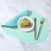Suministro Directo de Fábrica Estilo Escandinavo Dos Tonos Contrastantes Ovalados Manteles Individuales de Cuero Hotel Hogar Impermeables, Resistentes al Aceite y Aislantes