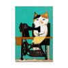 Pintura Decorativa de Gato Barbeiro Fofo do AliExpress Transfronteiriço Arte Animal Abstrato Sala de Estar Desenho Animado Quarto Pintura de Parede Núcleo