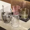 Taza Transparente para Enjuague Bucal Estilo Lujo Ligero, Juego de Vasos para Pareja sin Taladro, Espesada para Uso Estudiantil en Casa, Vaso para Cepillo de Dientes al por Mayor