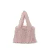 2025 Bolsas de Mão Grandes com Franjas Novas Transfronteiriças para Mulheres Bolsa Tote Peluda Simples Versátil Moderna Bolsas de Axila