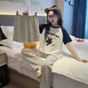 2026 Nuevo Conjunto de Tres Piezas de Ropa de Casa para Niños Verano Manga Corta Pantalón Largo Pijama Ropa Delgada para Aire Acondicionado para Niños Mayores