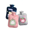 Bolsa de água quente bolsa de água quente despejar água aquecedor de mãos compressa quente manta térmica para estômago estampa fofa bolsa de tecido para bolsa de água quente cor sólida