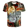 Comercio Exterior Transfronterizo Verano Hombres Nueva Camiseta Color Sólido Impresión Digital 3D Casual Deportiva Cuello Redondo Manga Corta Camiseta