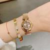 Timini DINIMI Nuevo Reloj de Moda para Mujer Retro Esfera Pequeña Placa Romana Cinturón de Malla de Bambú Ligero Lujo Vivo