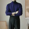 Camiseta Base de Cuello Alto Negro 2025 Nuevo Suéter de Punto Delgado de Manga Larga con Cuello de Gorro para Hombre Primavera, Otoño e Invierno