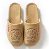 Zapatillas chinas de primavera y verano, todo lino, para interior, mujer, antideslizantes, de verano, para oficina, pareja, sandalias de suelo para hombre