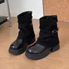 Botas Martin super estilosas de sola grossa e salto grosso para mulheres, novo estilo elegante 2026, amigáveis para baixinhas, emagrecimento, aumento de altura, botas para pernas curtas
