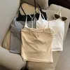 Nova Camisola para Mulheres com Bojo para Uso Interno e Externo, Top Lindo nas Costas, Copas Fixas, Alças Finas Ajustáveis de Peça Única