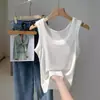 Camisola de Canalé para Mujer Estilo Nuevo Verano 2026, Corte Ajustado, Anti-Exposición, Adecuada para Usar en Capas o Sola, Top Corto Deportivo