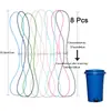 Nuevo paquete de 8 correas elásticas ajustables para cubo de basura, correas elásticas de fijación para bolsas de basura antideslizantes con hebilla multifuncional