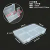 Caja rectangular de plástico pp de fábrica, caja de almacenamiento transparente para piezas, caja de almacenamiento cuadrada para empaque de productos pequeños