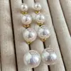 Brincos de Pérola Coloridos para Mulheres, Novo Estilo Popular, Simples e Versátil, Luxo Leve, Brincos Elegantes e de Alta Qualidade