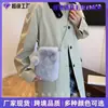 Nova Bolsa de Pelúcia para Celular Outono e Inverno, Bolsa com Cordão Peludo Cor Sólida Estilo Coreano, Porta-Moedas Versátil Transversal