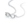 Moda europea y americana popular collar de cristal circonita collar de la suerte con palabra 8 para mujer collar creativo infinito de diamante al por mayor