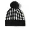 Gorro de Cachemira para Otoño e Invierno, Tejido Jacquard Cuadros Espiga, Gorro Cálido de Lana para Ciclismo al Aire Libre, Gorro para el Frío