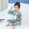 Ropa de casa infantil de Frozen para primavera y otoño, pijama de niña, traje de pantalón largo de manga larga de la princesa Elsa, traje para niña pequeña