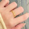 Anillo de Corazón de Corona para Mujer, Diseño de Nicho de Lujo Ligero, Elegante Anillo Ajustable con Forma de Corazón Hueco para Dedo Índice