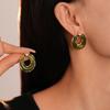 Pendientes Geométricos Minimalistas de Resina Estilo Maillard, Otoño e Invierno Vintage Pequeños y Elegantes Pendientes de Gama Alta para Mujer