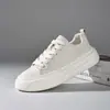 Sapatos Masculinos Primavera e Outono Tendência Estilo Britânico Bico Largo Couro Genuíno Sapatos Derby Casual de Negócios Cano Baixo Roupa de Trabalho Amarelo Botas Martin