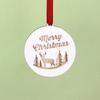 Etiqueta navideña de madera regalo redonda elevador feliz cumpleaños decoración bola de cristal pequeña etiqueta de madera colgante de joyería