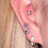 Pendientes Super Flash Planeta Cósmico con Pendientes de Planeta Cruz de Diamante Ins Nicho Exquisito Tornillo Pendientes de Circonita