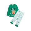 Comercio Exterior Traje Navideño Infantil Pantalones Rayados de Cinco Puntas Papá Noel Algodón Manga Larga Invierno Conjunto de Dos Piezas