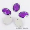 50 Accesorios de Joyería de Materiales DIY Redondos Poligonales Acrílico Cosido a Mano Diamante Agujero Doble Planos Base Diamante Acrílico Caliente
