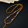 Collar Multicolor de Cuentas con Empalme de Vidrio y Ágata, Colgante Retro Estilo Chino, Accesorio Versátil para Hombres y Mujeres, Suministro en Vivo