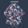 Camisa Floral de Manga Curta Ilha de Hainan Praia Estilo Hong Kong Sanya Estilo Verão Tailândia Viagem Casal Masculino Casual Solta Jaqueta