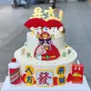Decoração de Bolo para Riqueza e Prosperidade, Deus da Fortuna, Para Quem Apontar Ficará Rico, Deus Masculino, Decoração de Confeitaria para Aniversário de Homem