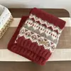 Bufanda de Invierno Cálida Estilo Fair Isle, Gruesa, Suave, Dulce y Dulce Bufanda para Estudiantes, Abrigo y Chal de Alta Gama Estilo Navideño Nuevo