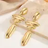 Pendientes Cuadrados Geométricos de Metal Estilo Minimalista Europeo Forma de Gota de Agua para Mujer Pendientes Largos Irregulares Plegados Joyería Transfronteriza
