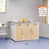 Gabinete Médico Occidental con Lavabo, Mesa Dispensadora y Gabinete para Medicamentos con Acabado de Madera Impresa por Transferencia para Clínicas y Consultorios Médicos Escolares