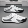 Zapatillas de Media Pantufla de Punta Cerrada Estilo Nuevo para Hombre, Zapatos Perezosos de Poner y Quitar de Moda para Exterior, Zapatos de Moda Casual sin Talón de Moda