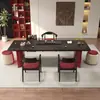 Mesa de té y juego de sillas de madera maciza estilo wabi-sabi mesa para preparar té de oficina mesa de té de casa de té mesa de tabla grande mesa negra lujo ligero