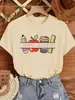 Camiseta Retro con Estampado de Frutas y Verduras para Maestra, Top Casual de Verano para Mujer con Cuello Redondo y Manga Corta