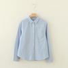 Nova Camisa Listrada Fresca Artística Solta de Outono e Primavera Manga Longa Oxford Branca e Azul Feminina