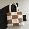Bolsas de Felpa Nicho Transfronterizo de Comercio Exterior Bolsas de Mujer 2025 Bolsas Nuevas Moda Gran Capacidad Felpa Bolso Tote de Mano
